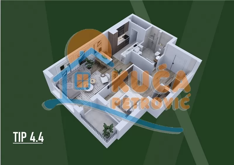 Dvosoban stan, 60.01 m2, Palilula, Palilulska ID: p-015782 4