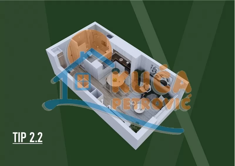 Jednosoban stan, 35.44 m2, Palilula, Palilulska ID: p-015761 8