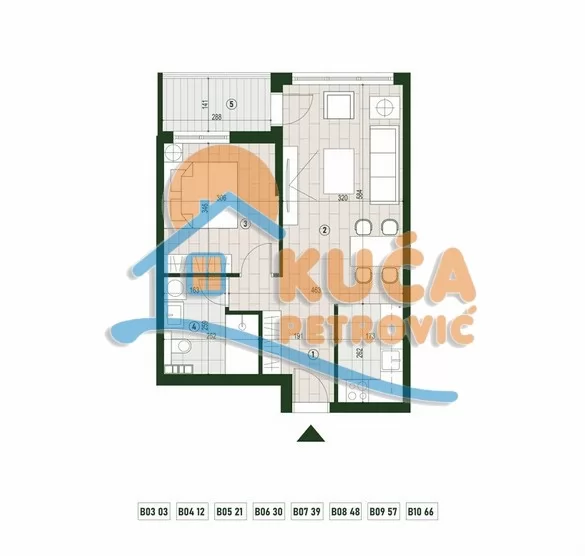 Dvosoban stan, 47.4 m2, Palilula, Palilulska ID: p-015795 2