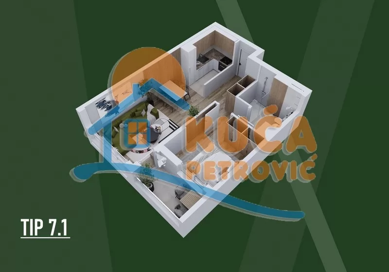 Dvosoban stan, 47.4 m2, Palilula, Palilulska ID: p-015795 5