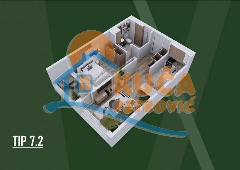 Dvosoban stan, 49.25 m2, Palilula, Palilulska ID: p-015796 1