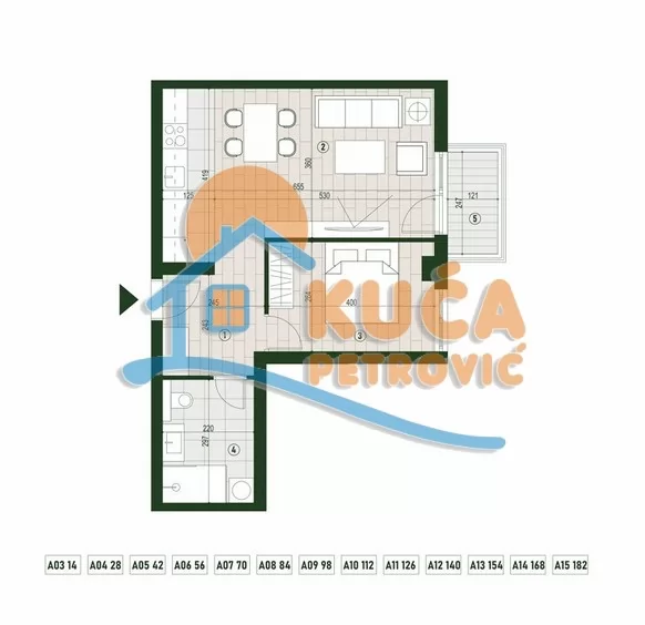 Dvosoban stan, 50.4 m2, Palilula, Palilulska ID: p-015802 1