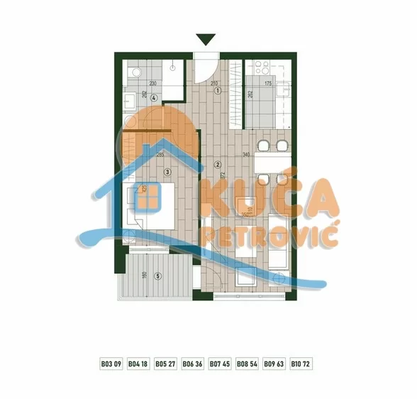 Dvosoban stan, 51.4 m2, Palilula, Palilulska ID: p-015799 2