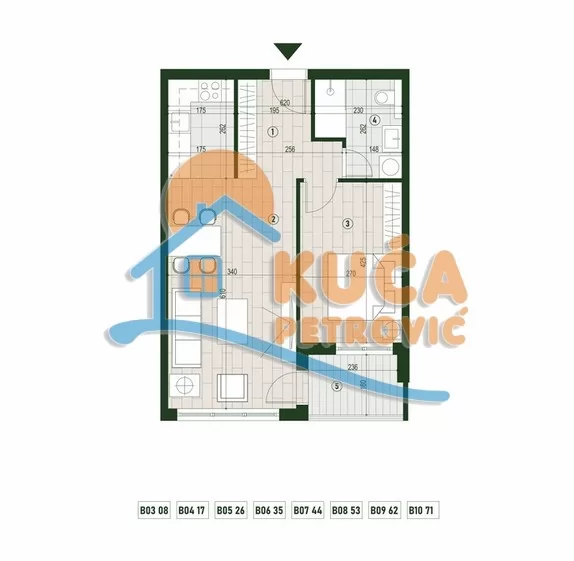 Dvosoban stan, 51.72 m2, Palilula, Palilulska ID: p-015798 2