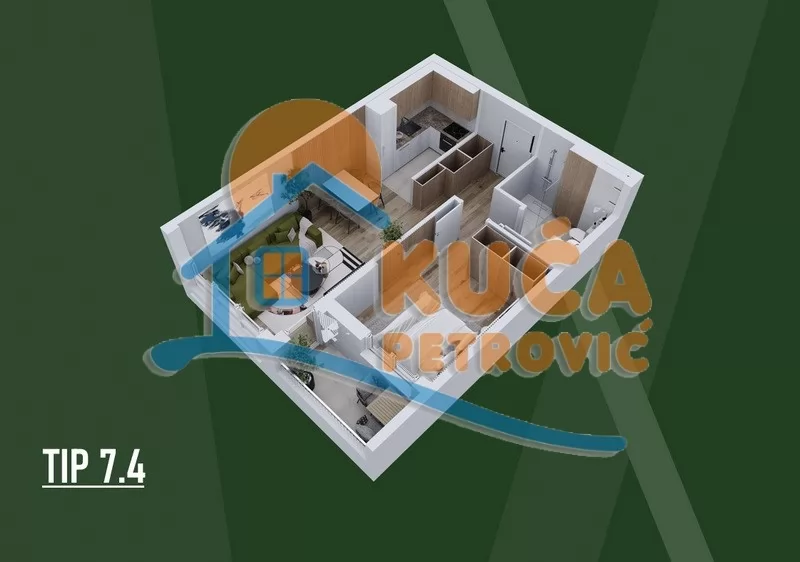 Dvosoban stan, 51.72 m2, Palilula, Palilulska ID: p-015798 5