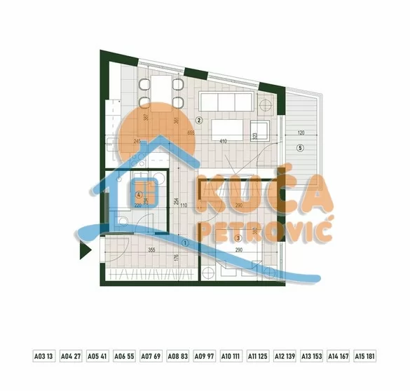 Dvosoban stan, 52.22 m2, Palilula, Palilulska ID: p-015801 2
