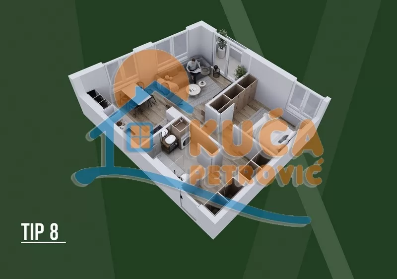 Dvosoban stan, 52.22 m2, Palilula, Palilulska ID: p-015801 5