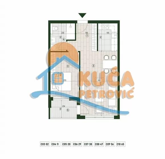 Dvosoban stan, 52.02 m2, Palilula, Palilulska ID: p-015800 2