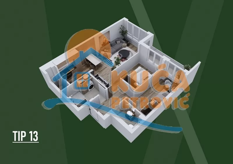 Dvosoban stan, 68.87 m2, Palilula, Palilulska ID: p-015811 5