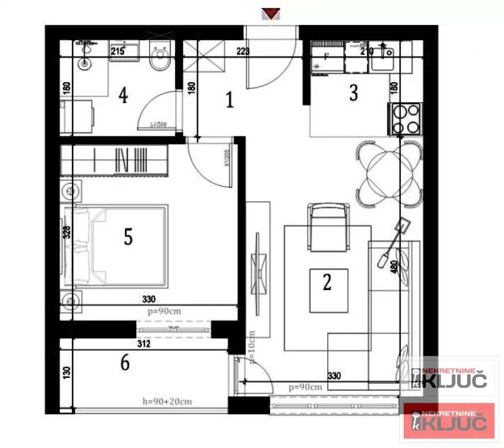 KLISA, 41m2, Dvosoban sa pdv,1 i 2.sprat 1