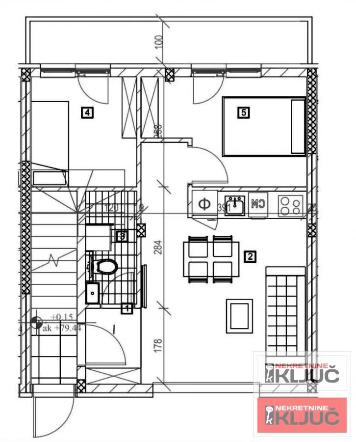 BLIZINA LIPOV GAJA, 41m2+terasa 5m2, Dvoiposoban, Izgradnja 2