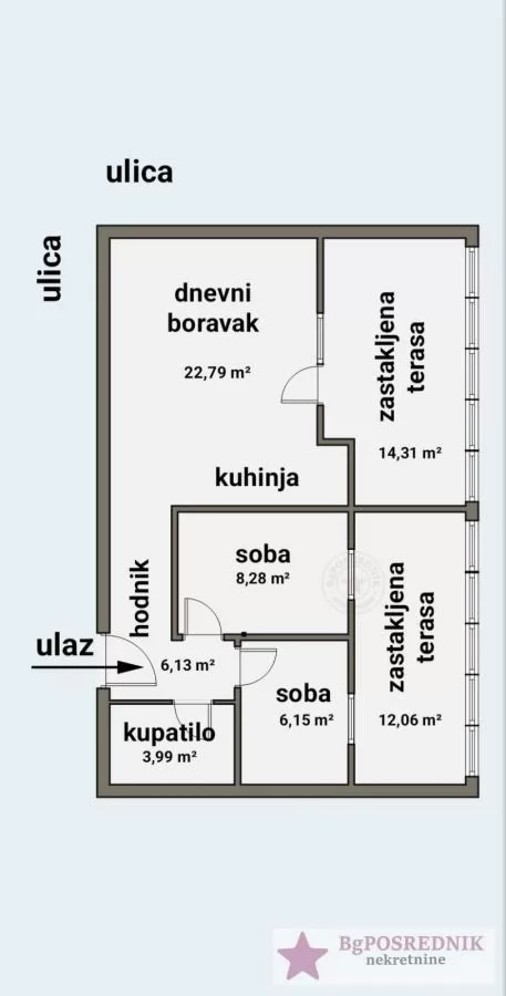 Palilula, Mirijevski cvet, Roda, 48m2+30m2T 2