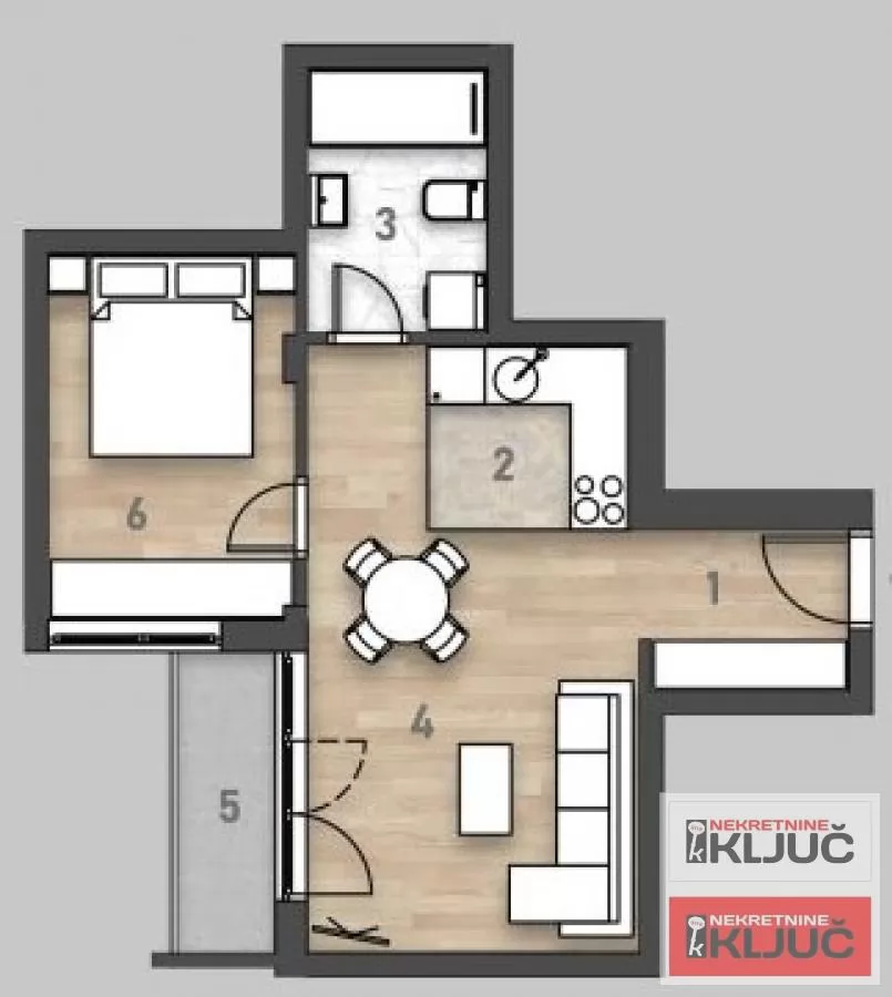 SALAJKA, 44m2, Dvosoban sa pdv 1