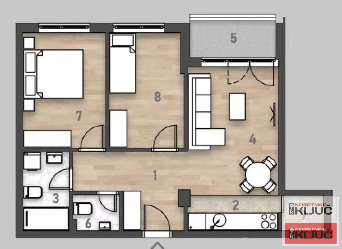 SALAJKA, 61m2, Trosoban sa pdv 1