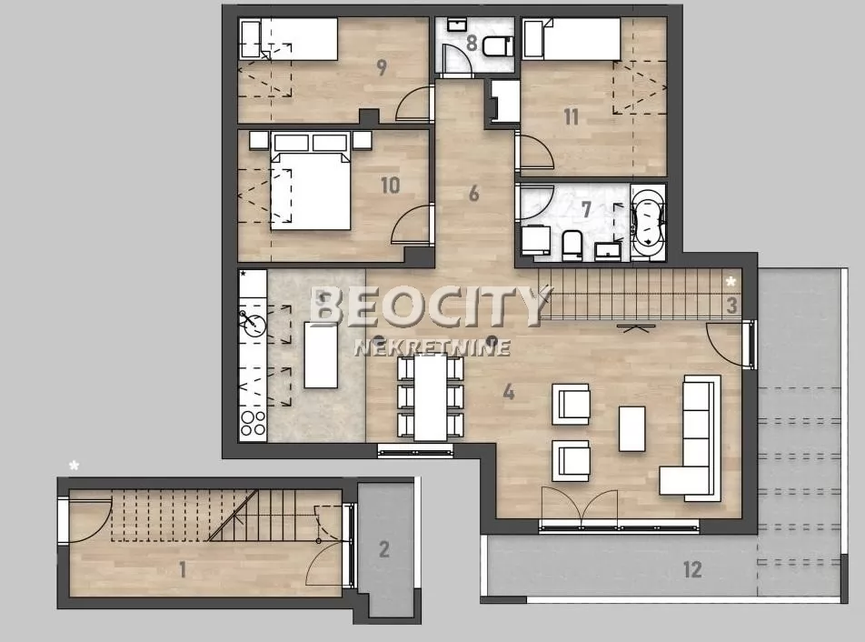 četvorosoban stan, 124 m2, Salajka, Karađorđeva ID: 129727 1