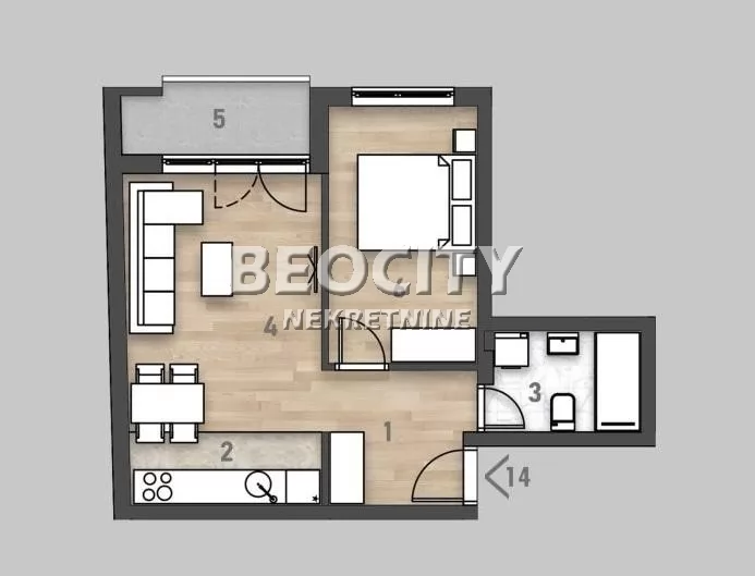 Dvosoban stan, 46 m2, Salajka, Karađorđeva ID: 129716 1