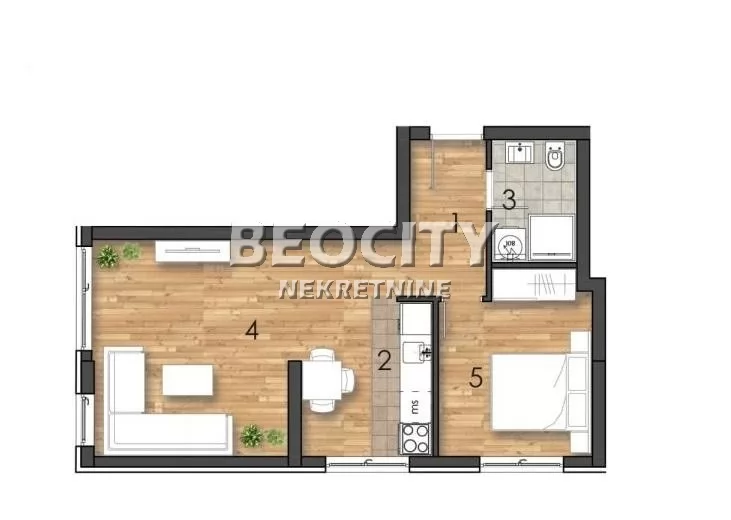 Dvosoban stan, 44 m2, Telep, Jerneja Kopitara ID: 129745 1