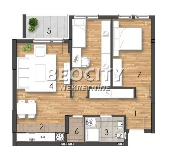 Trosoban stan, 66 m2, Telep, Jerneja Kopitara ID: 129750 1