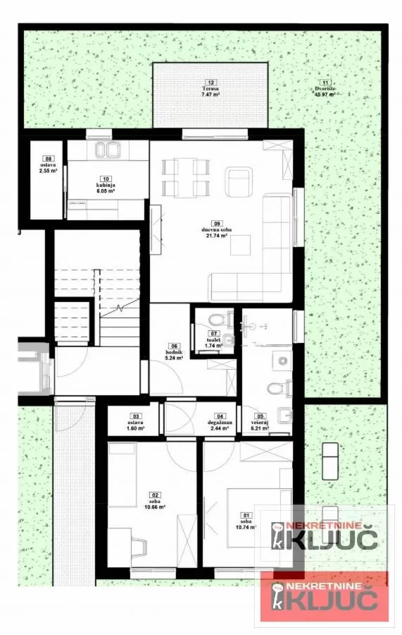 SREMSKA KAMENICA, 69m2 + Dvorište 46m2, Trosoban sa pdv, SMART HOME 2