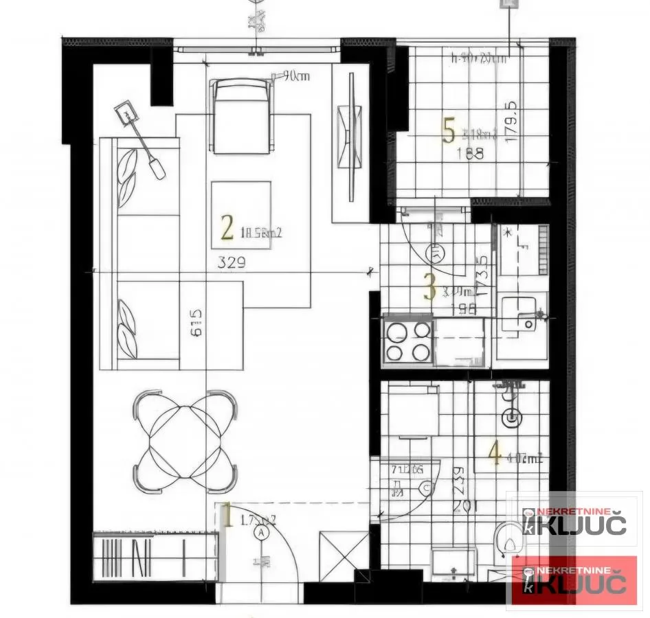 PETROVARADIN, 31m2, Jednosoban sa pdv 1