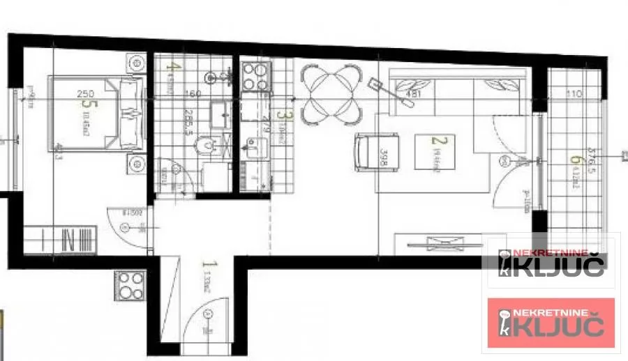 PETROVARADIN, 46m2, Dvosoban sa pdv 1