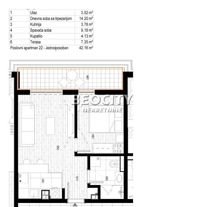 Dvosoban stan, 42 m2, Surčin, Autoput za Zagreb ID: 130554 1