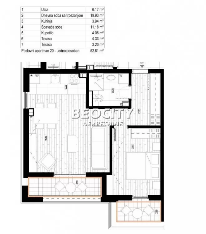 Dvosoban stan, 53 m2, Surčin, Autoput za Zagreb ID: 130553 1