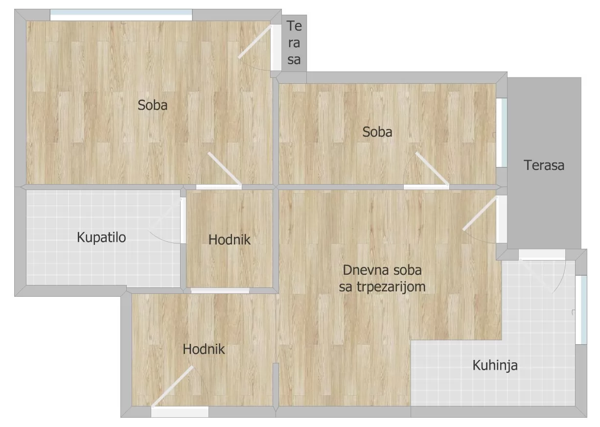 Stan,NOVI SAD,NOVO NASELJE -  BISTRICA,kv: 59.00, € 153000, ID: 1102436 18