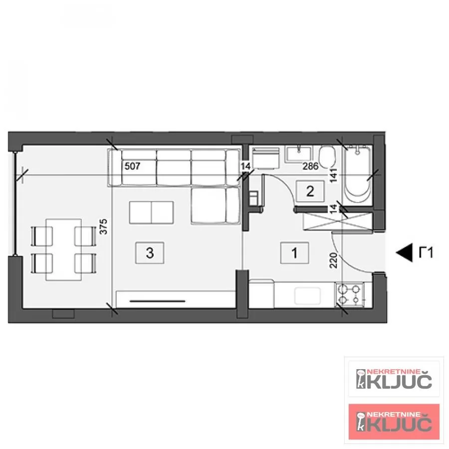 ADICE, 29m2, Jednosoban, Izgradnja 1