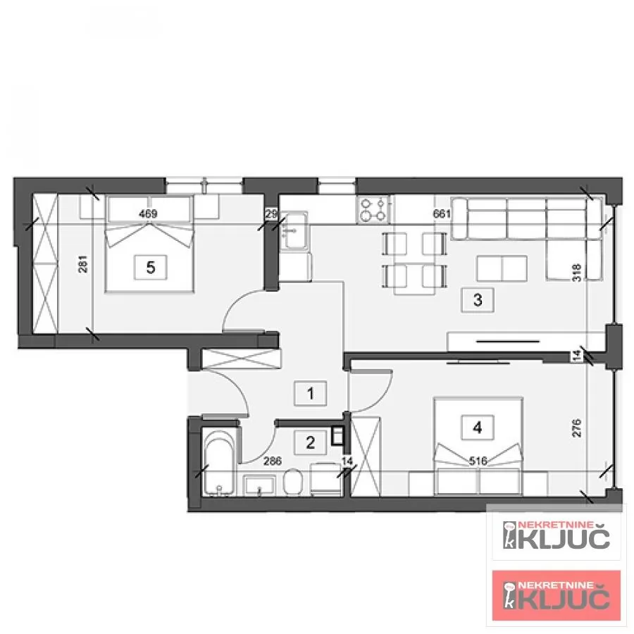ADICE, 56m2, Trosoban, Izgradnja 1