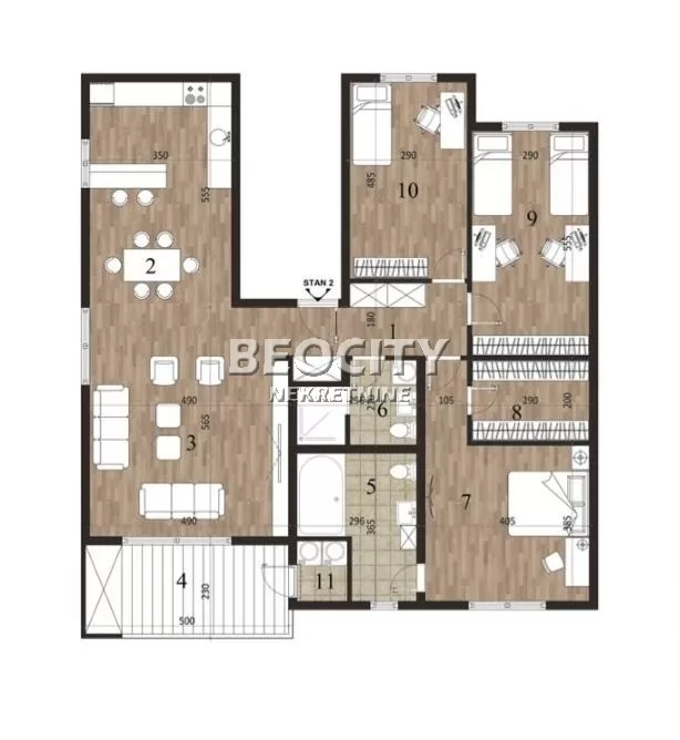 četvorosoban stan, 135 m2, Novo naselje, Jugovićevo ID: 130711 1