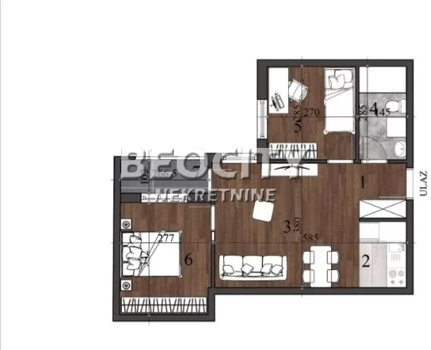 Trosoban stan, 46 m2, Nova Detelinara ID: 130785 1