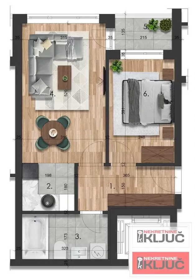 TELEP, 43m2, Dvosoban sa pdv, Izgradnja 1