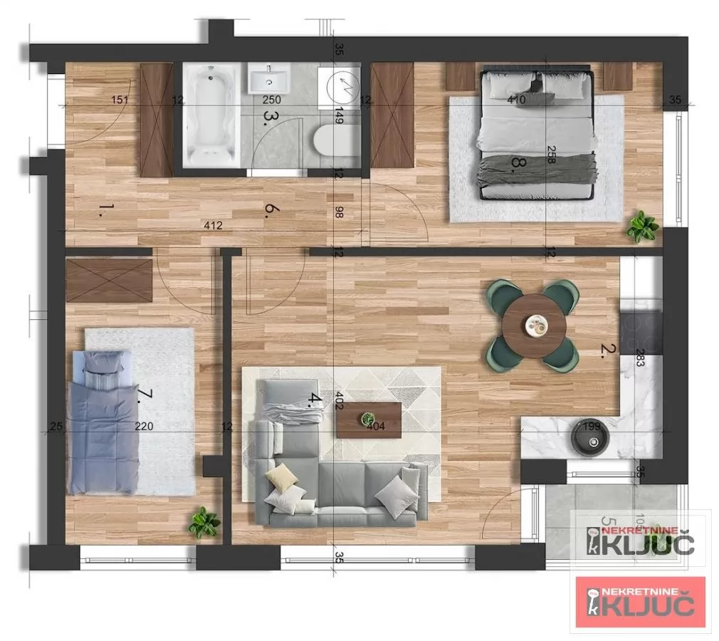 TELEP, 55m2, Dvoiposoban sa pdv, Izgradnja 1