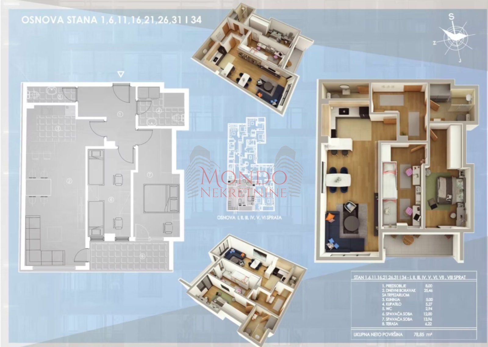 Dvoiposoban stan u samom centru grada, novogradnja 2