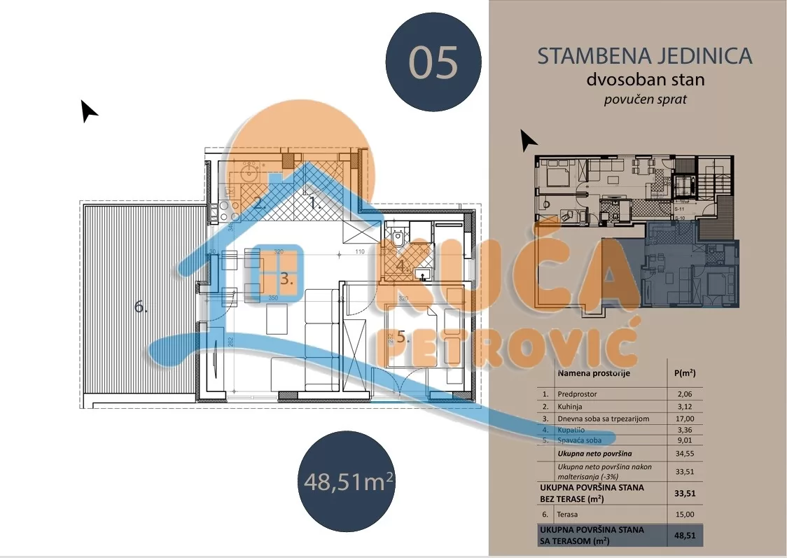 Dvosoban stan, 48.51 m2, Trošarina, Marina Držića ID: p-016115 3
