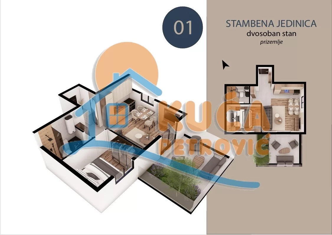 Dvosoban stan, 49.89 m2, Trošarina, Marina Držića ID: p-016124 2