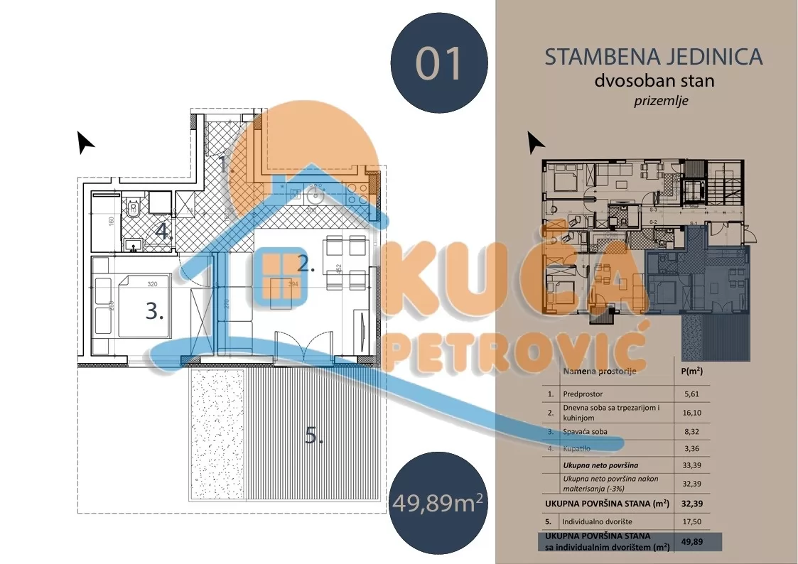 Dvosoban stan, 49.89 m2, Trošarina, Marina Držića ID: p-016124 3
