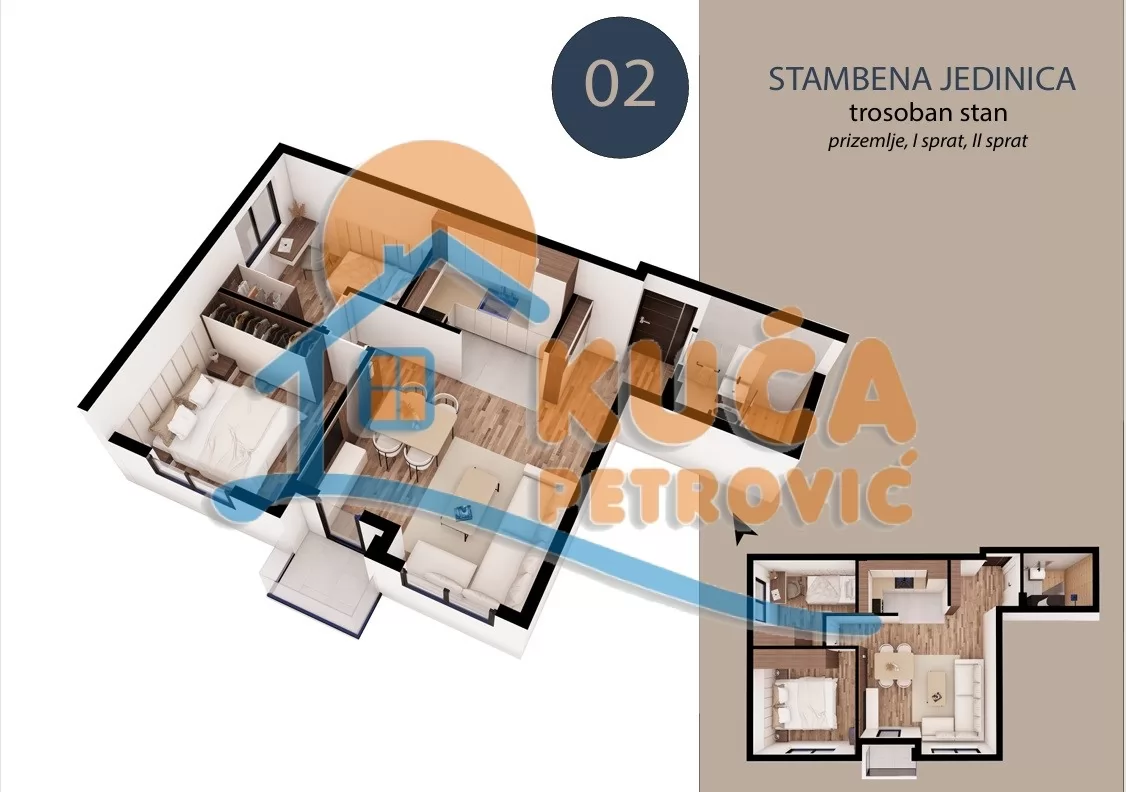 Trosoban stan, 46.16 m2, Trošarina, Marina Držića ID: p-016111 2