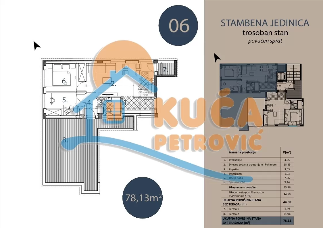 Trosoban stan, 78.13 m2, Trošarina, Marina Držića ID: p-016116 3