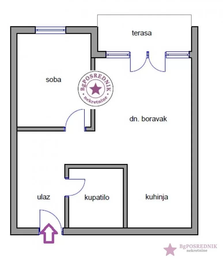 Palilula, Sunnyville, Mirka Milojkovića, 44.28m2 2