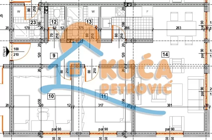 Trosoban stan, 64.61 m2, Donja Vrežina, Nikole Rašića Koleta ID: p-016171 4