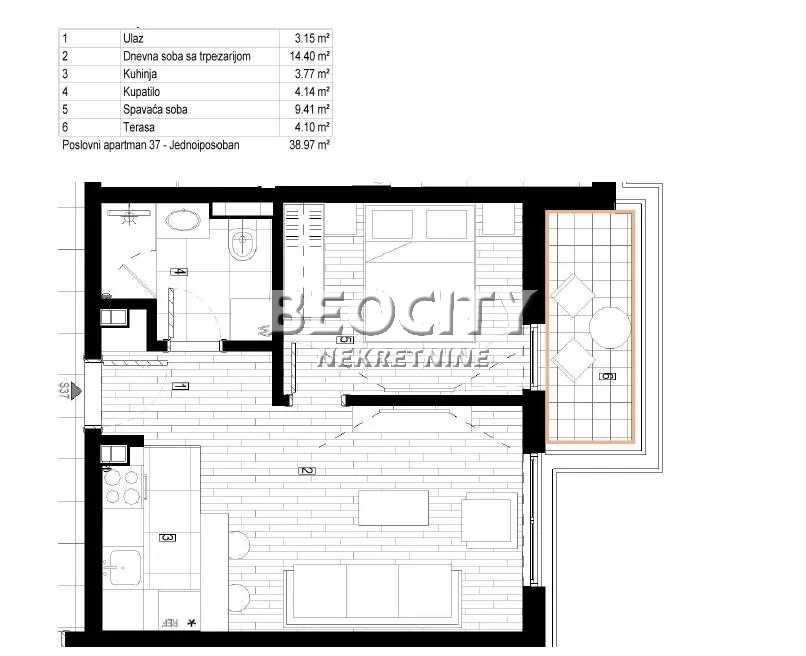 Dvosoban stan, 39 m2, Surčin, Autoput za Zagreb ID: 130558 6