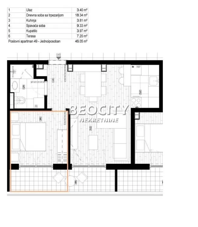 Dvosoban stan, 46 m2, Surčin, Autoput za Zagreb ID: 130560 6