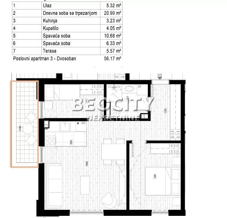 Dvosoban stan, 56 m2, Surčin, Autoput za Zagreb ID: 130495 6