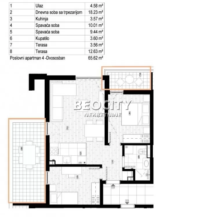 Dvosoban stan, 66 m2, Surčin, Autoput za Zagreb ID: 130496 7