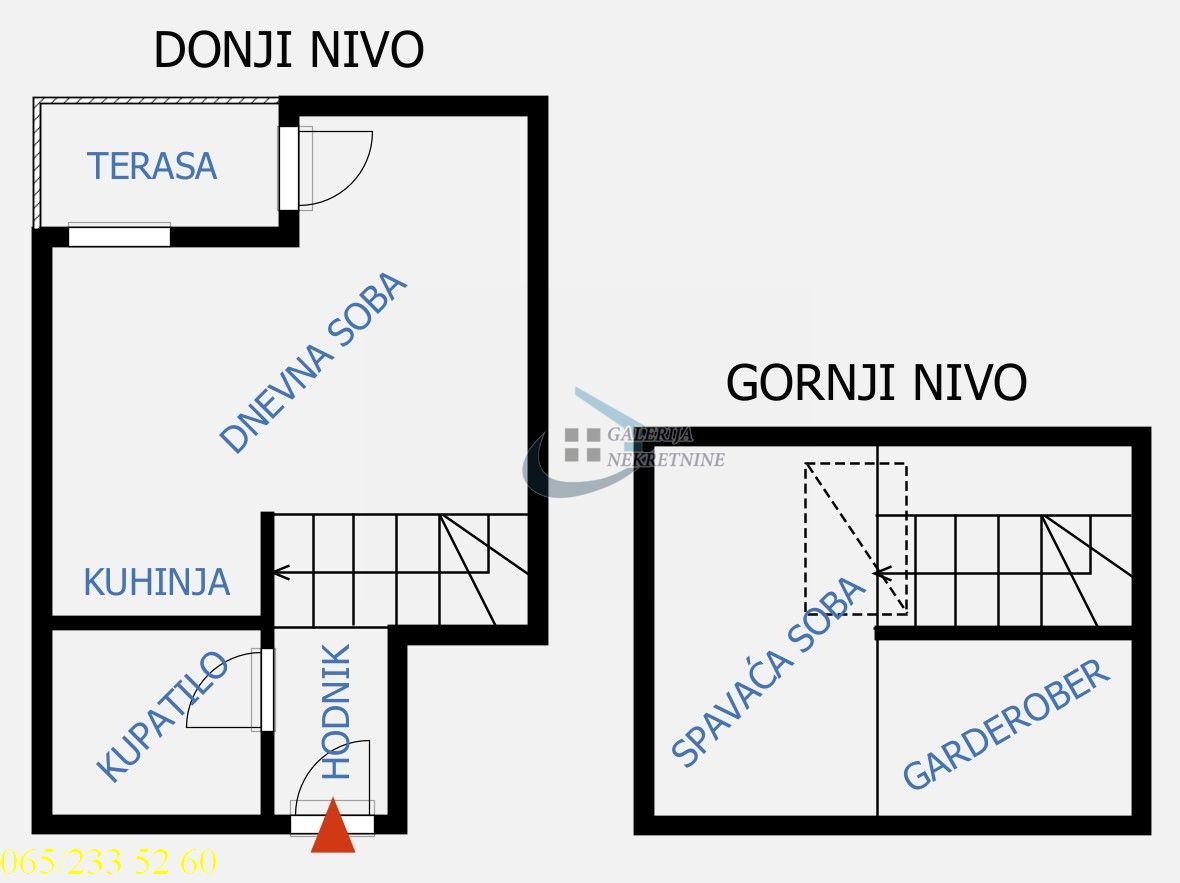 Vračar  Crveni Krst   Cerska 44m2 4