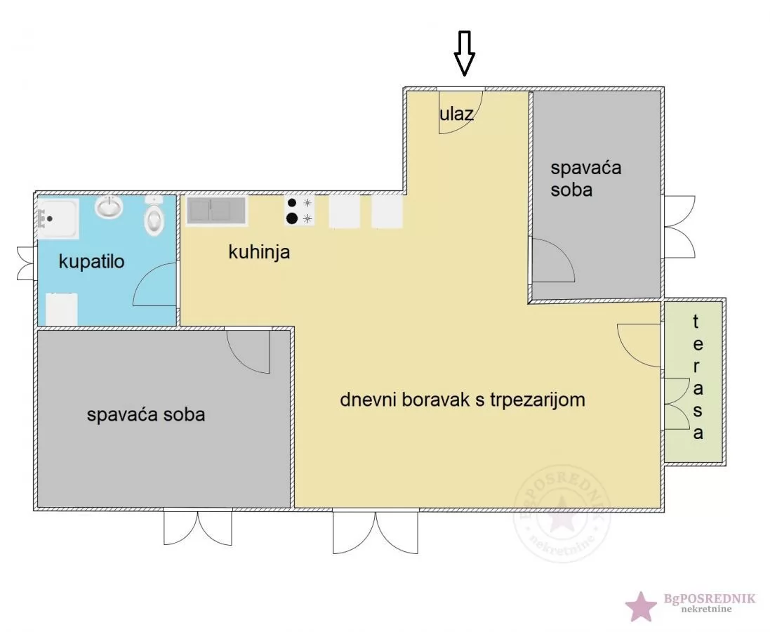 Grocka, Kaluđerica, Vladimira Rolovića, 45m2 1