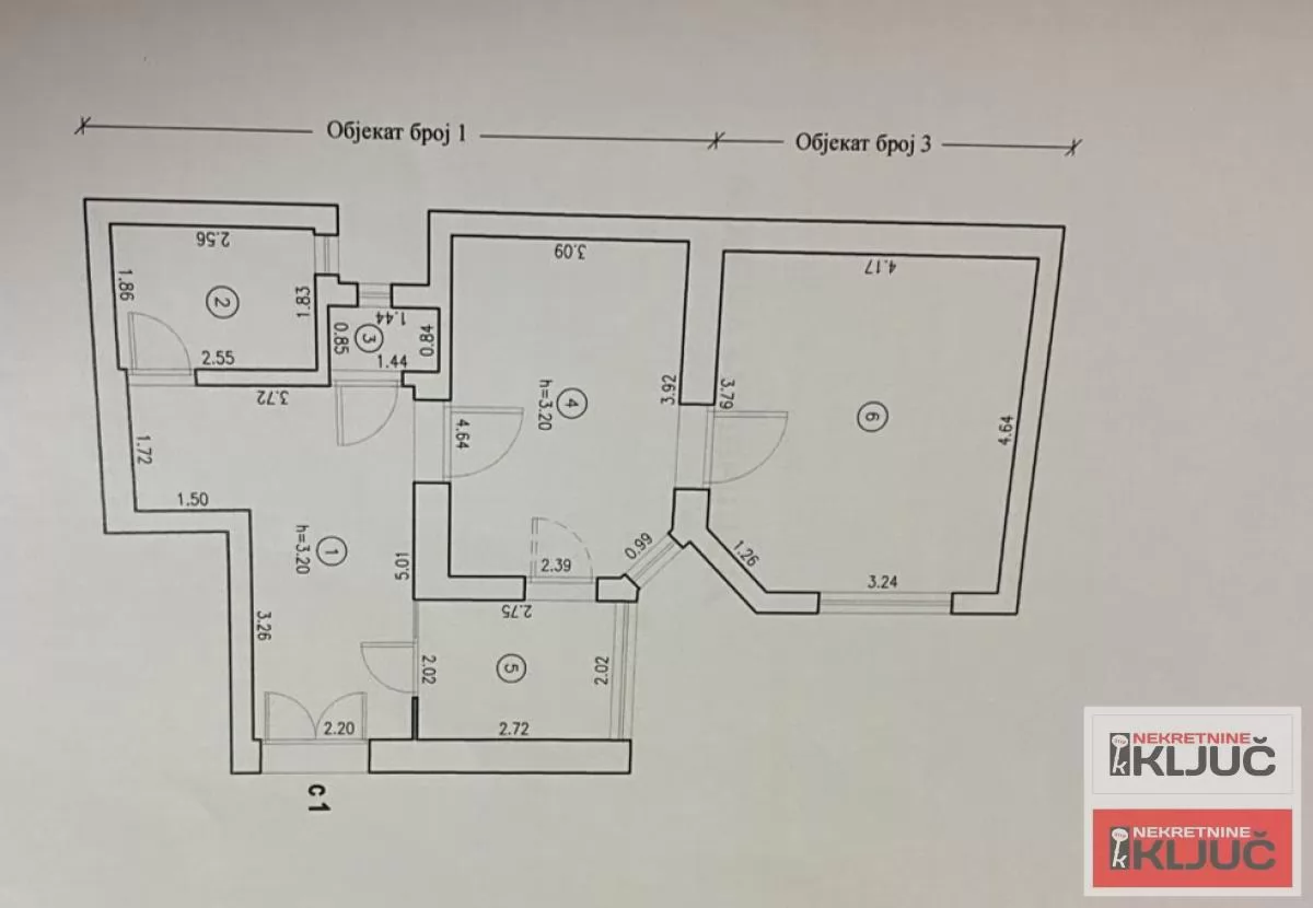 TRG REPUBLIKE, 58 m2, Dvoiposoban, Salonski,Visoko prizemlje ka dvoristu 8