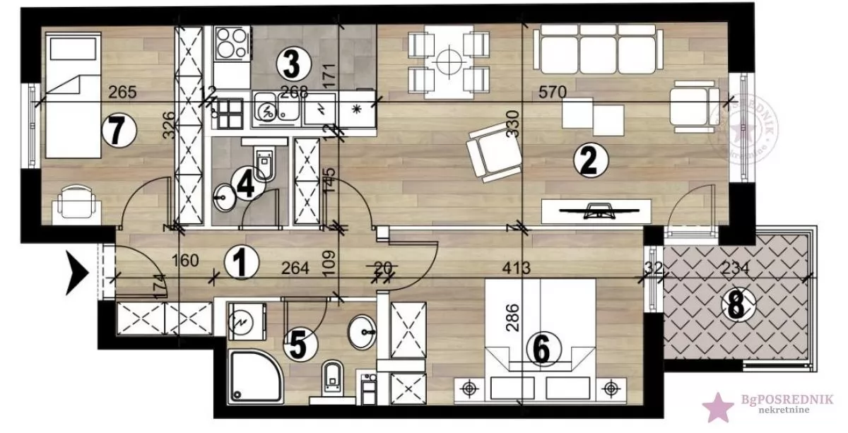 Zvezdara, Vukov spomenik, Čelopečka, 61m2 2